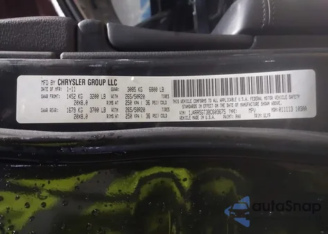 2011 Jeep Grand Cherokee Limited z USA, uszkodzony, nr VIN 1J4RR5GT3BC603675